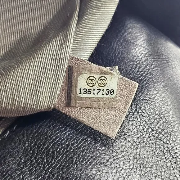 Chanel On The Bund Leather Flap Medium Shoulder Bag Silver Chain in Black - Picture 10 of 10